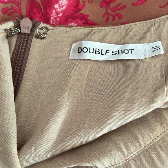 Flirty Floral Ruffle Dress in Pink and Tan - Picture 6 of 9